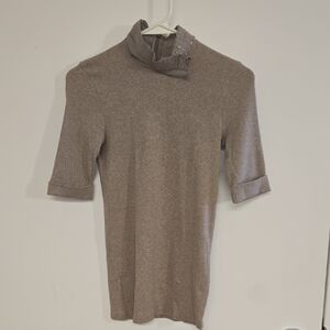 Brunelli Cucinelli Mock Neck ¾ Sleeve Top